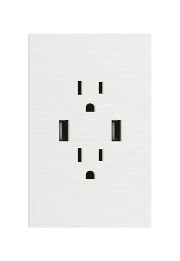 Placa 2 Contactos 2 USB Lucek Flat Blanco