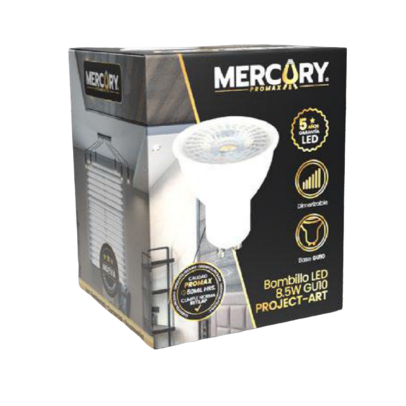 Foco Mercury 8.5w GU10 Luz Blanca 6500 k