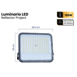 Reflector Project 150w Led Luz Blanca