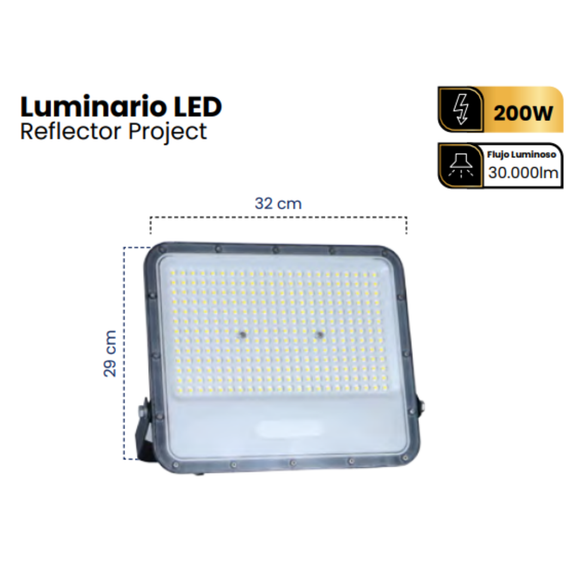 Reflector Project 200w Led Luz Blanca