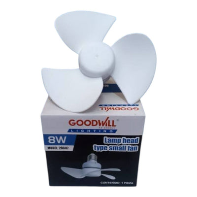 Ventilador Mini con Soquet 8 w C/2 pz