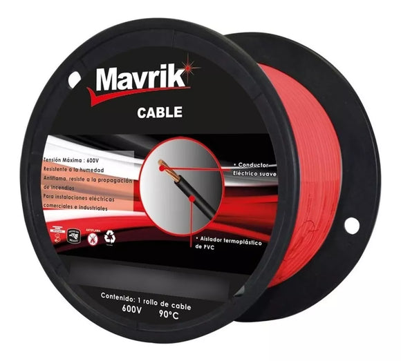 Cable Cal. 8 Rojo 50 mts Mavrik