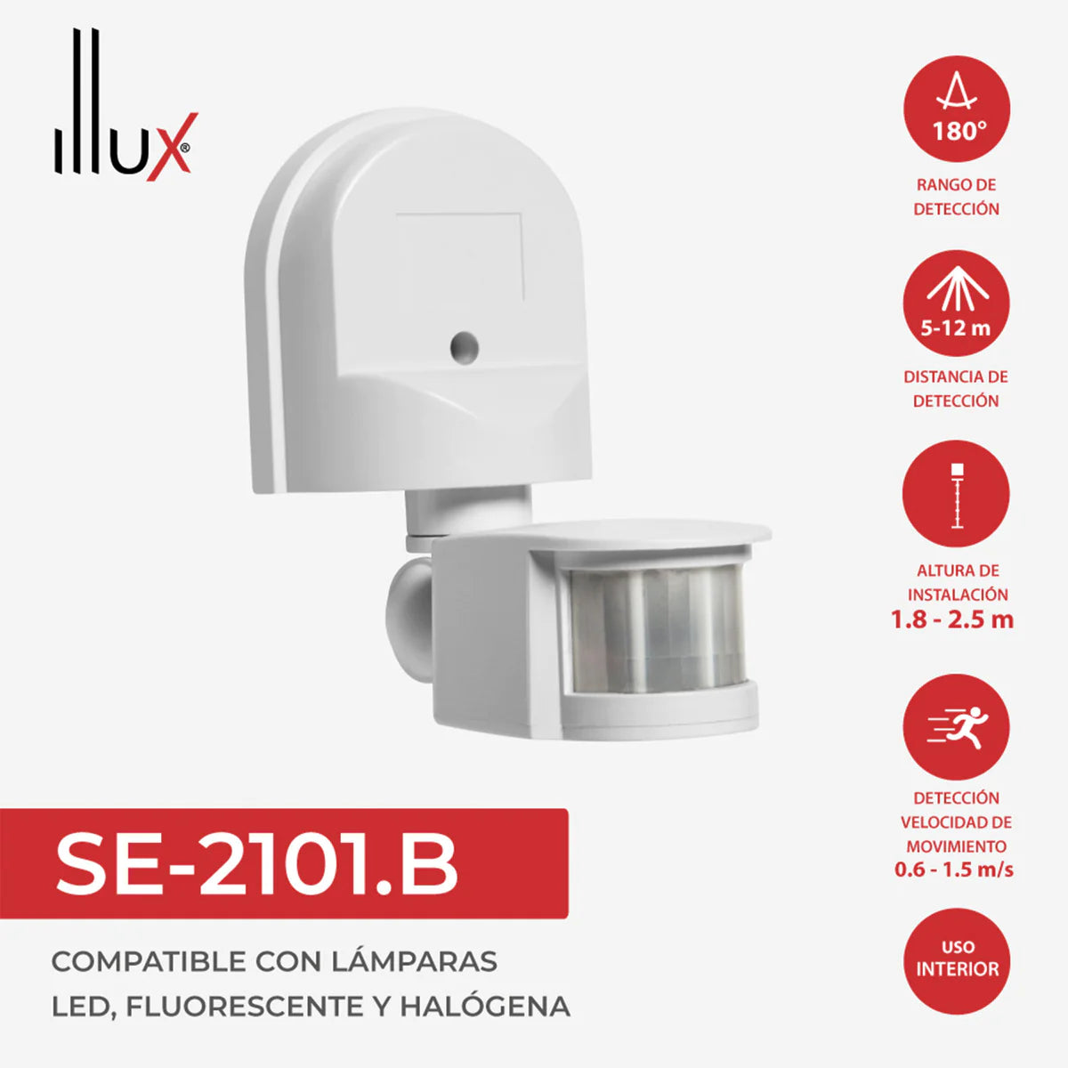 Sensor de Movimiento Infrarojo para Muro illux