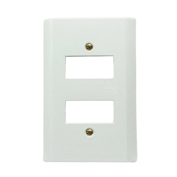 Placa 2 V Blanca Plástica