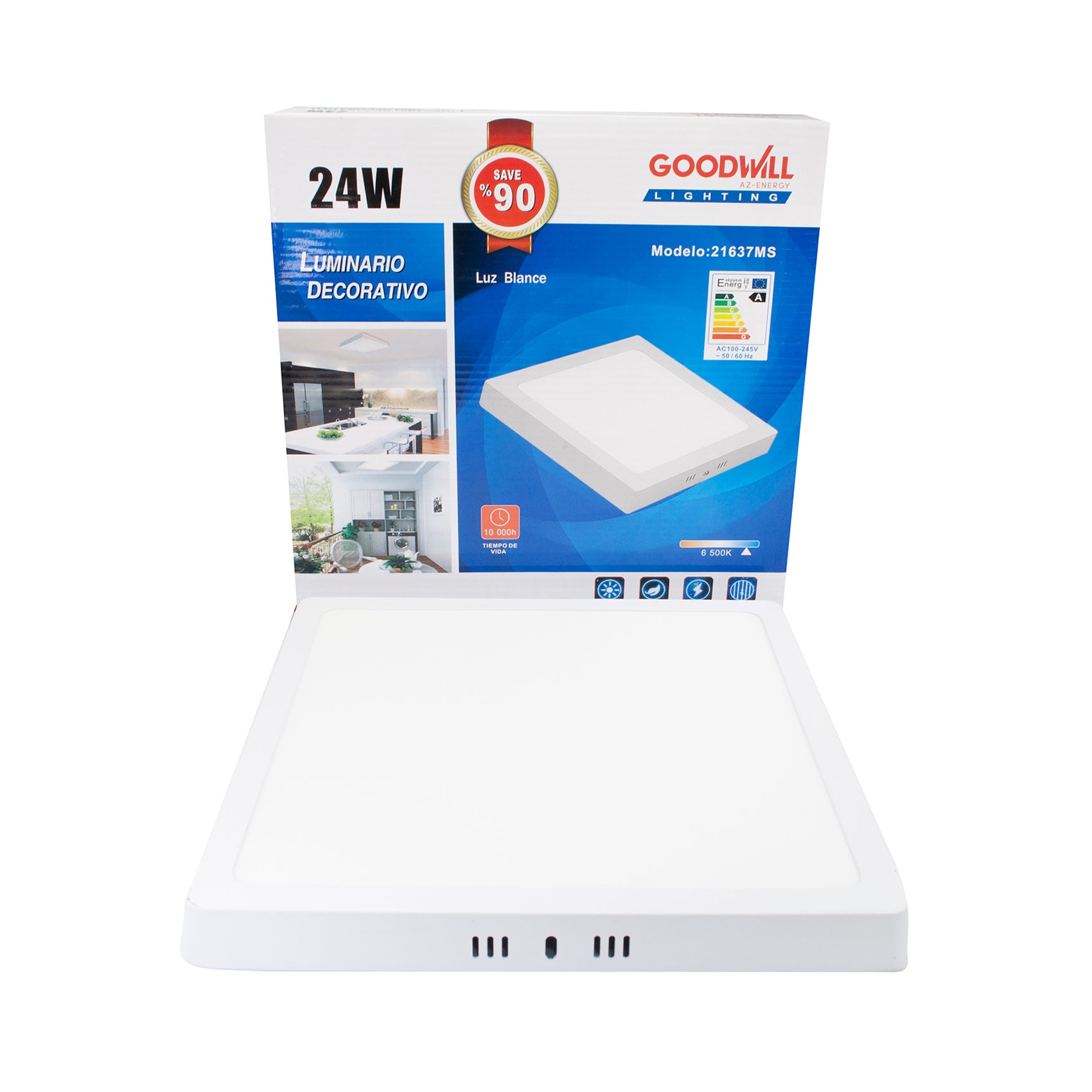 Luminario 24w  Sobreponer Cuadrado GW