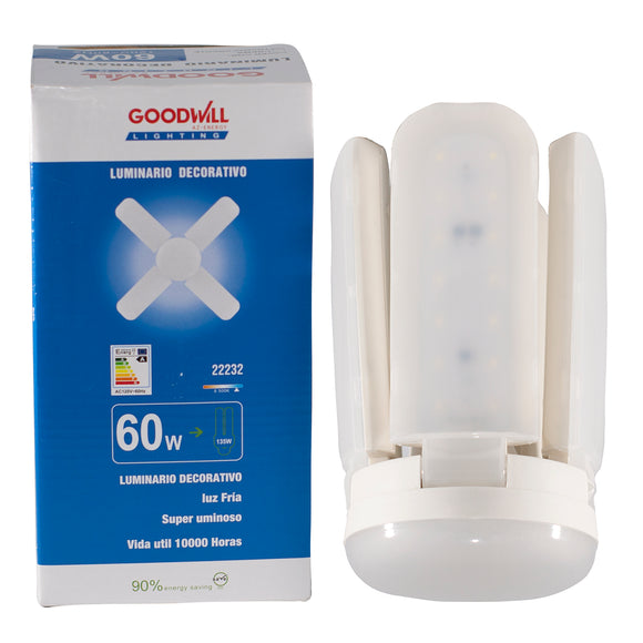 Foco 60w T/Ventilador 4 Aspas Crema