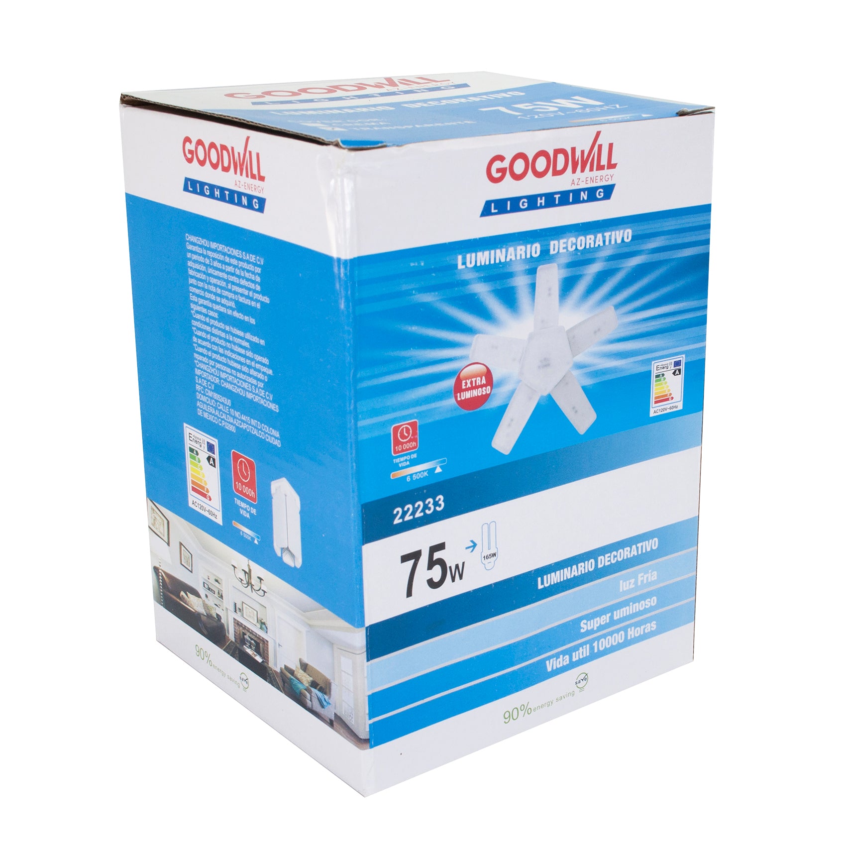 Foco 75w Tipo Ventilador  5 Aspas Tranparente GW - 0