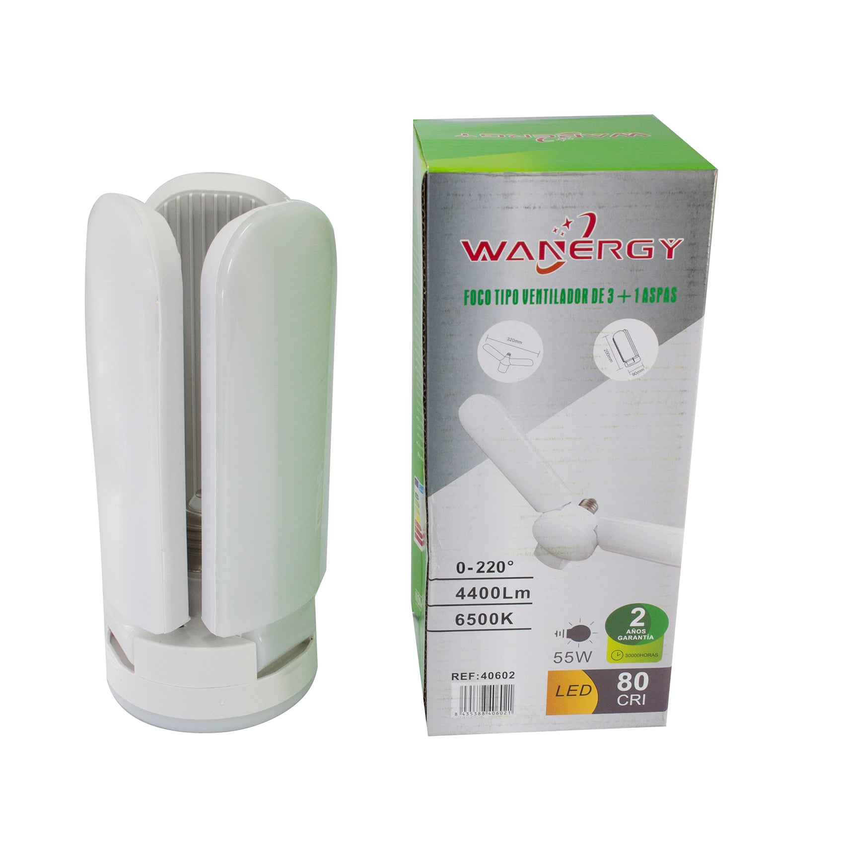 Foco 55w T/Ventilador 3 aspas