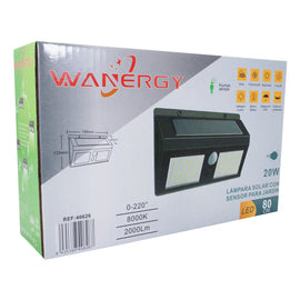 Arbotante 20w Rectangular Solar Wanergy