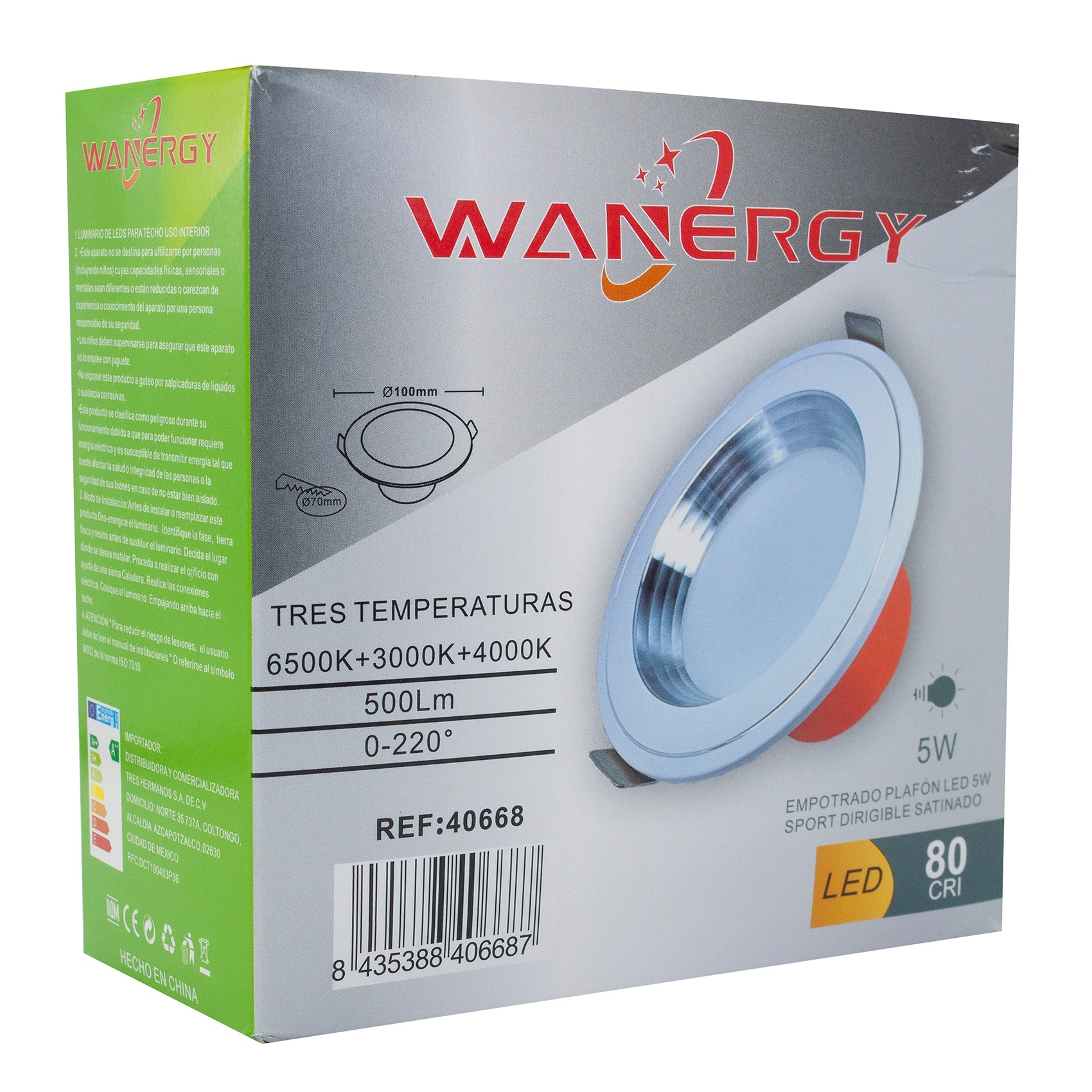 Empotrado 5w 3 Temperaturas Satin/Bco