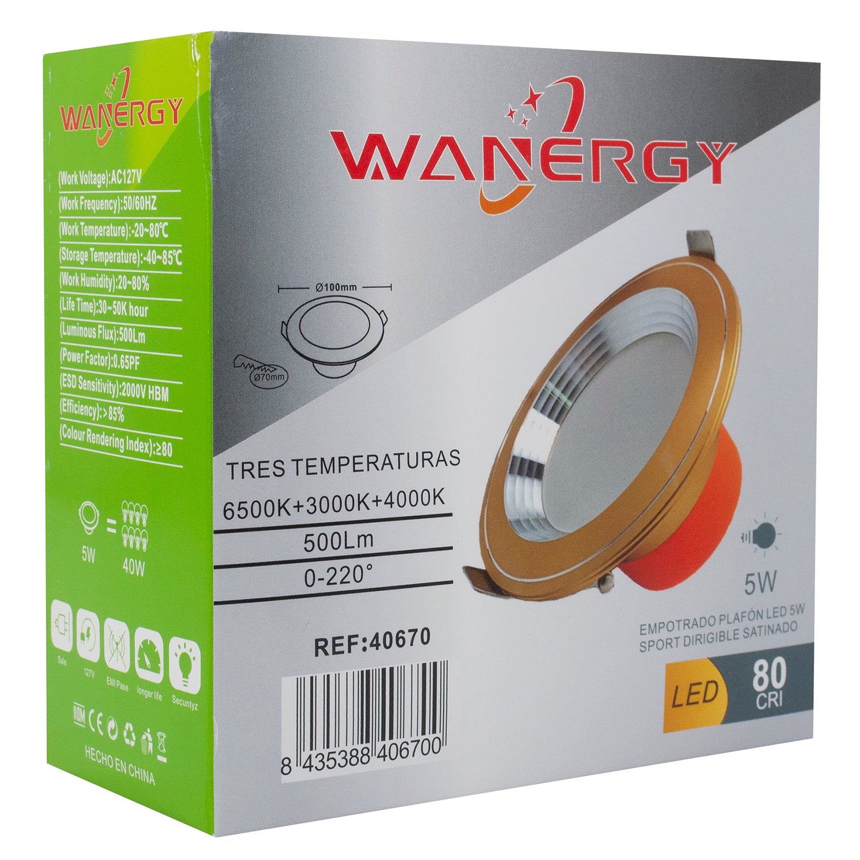 EMPOTRADO 5W 3 TEMPERATURAS WANERGY