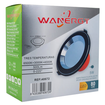 Empotrado 5W 3 Temperaturas Negro - 0