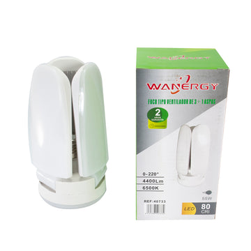 Foco 55w  T/Ventilador 3 Aspas Mini - 0