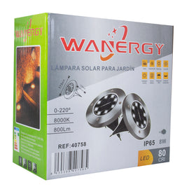 Empotrado 8w Solar para Jardin ( 2pz)