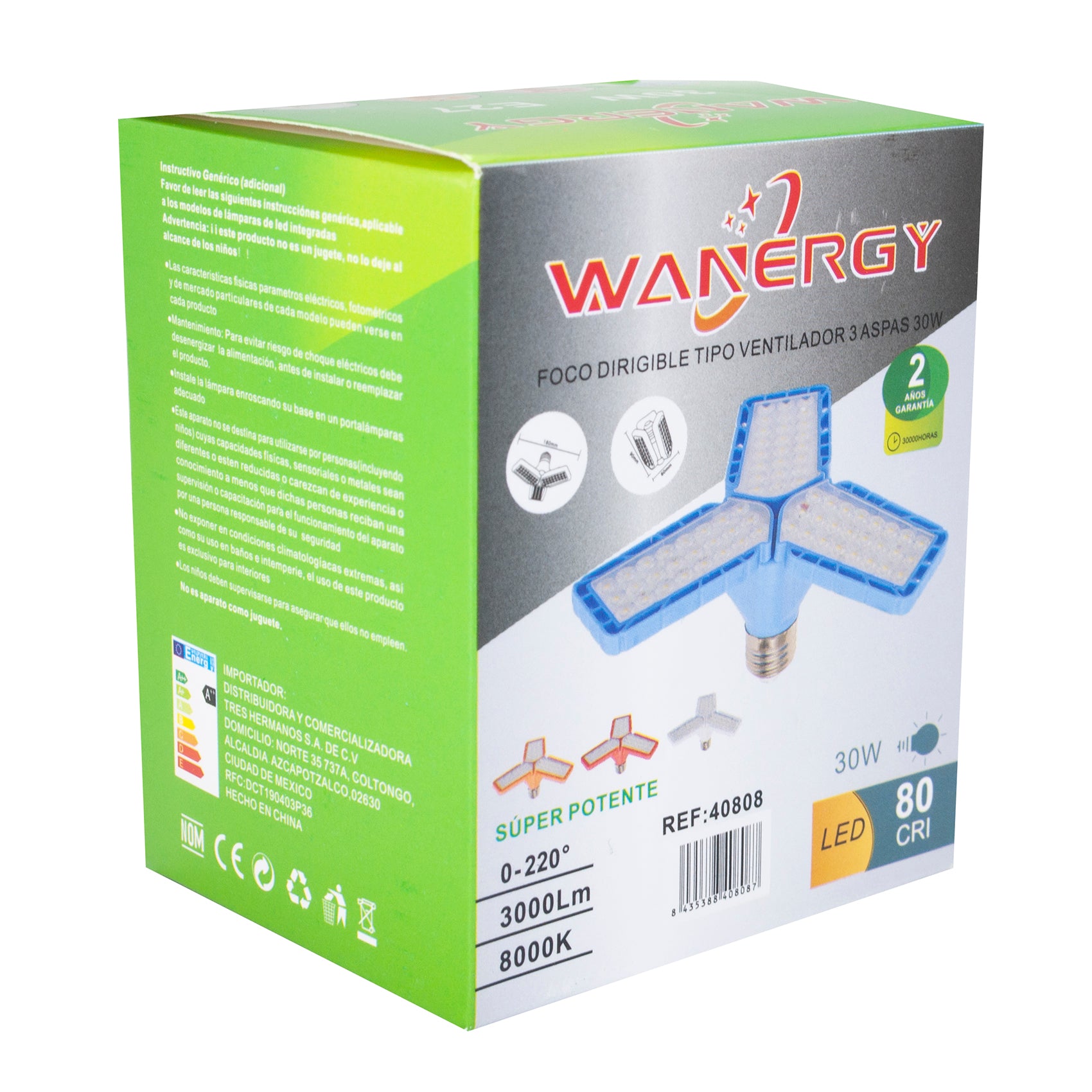 Foco 30w 3 Aspas Mini Wanergy