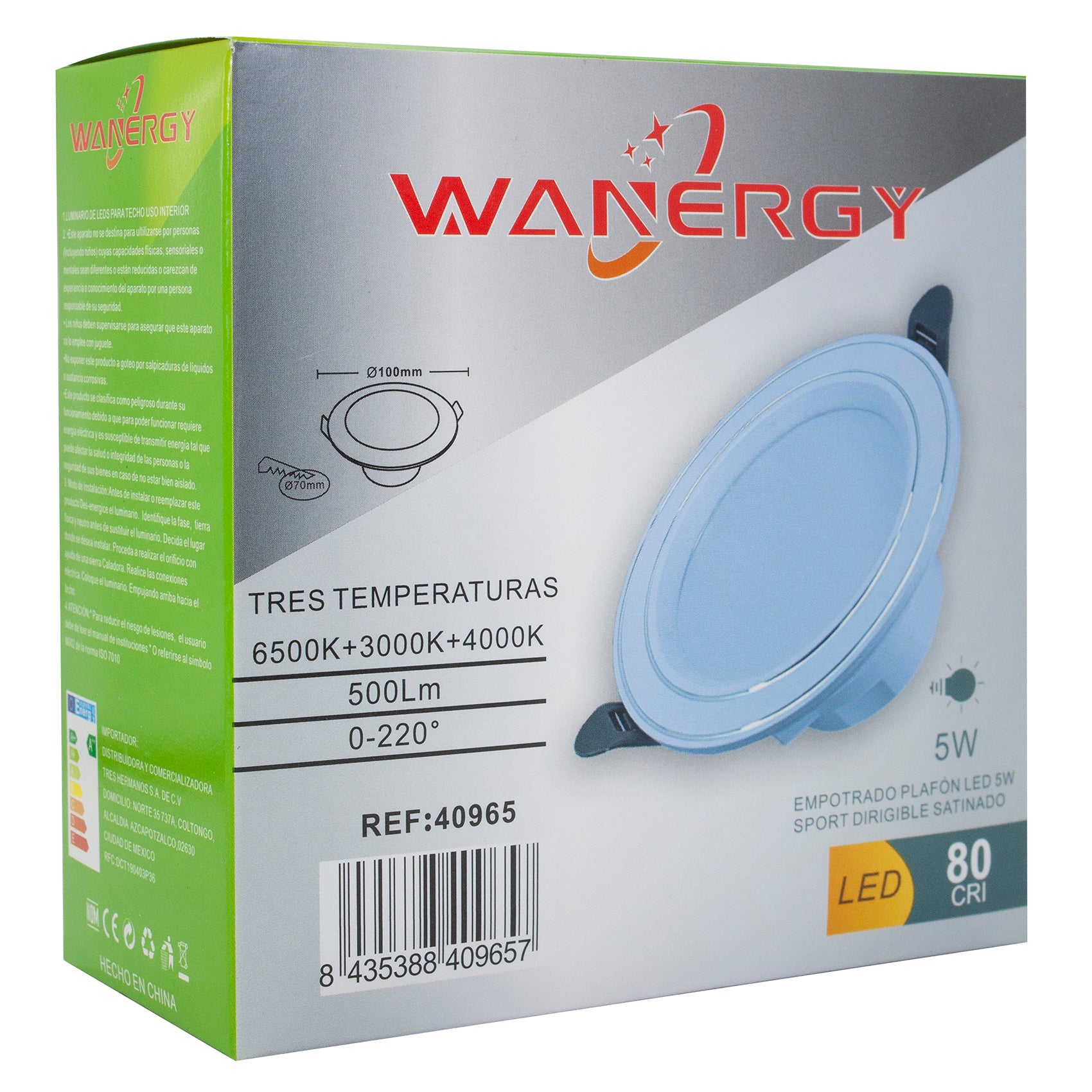 Empotrado 5W 3 Temperaturas Blanco