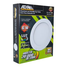 Empotrado 6w Redondo Extra Plano Bco Calido - 0