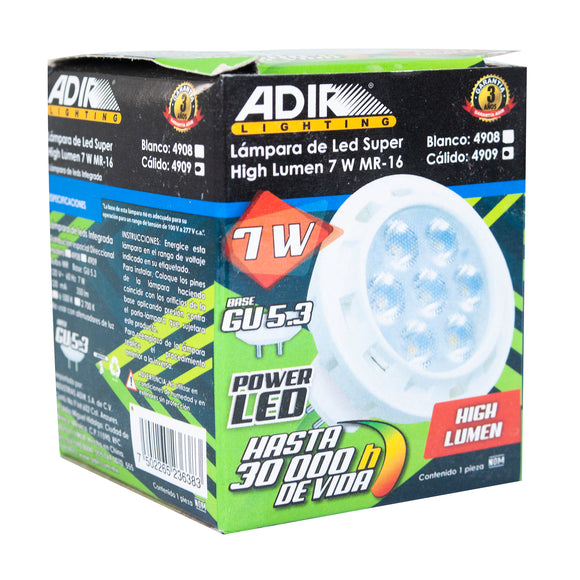 Foco 7 LED MR16 Bco Calido