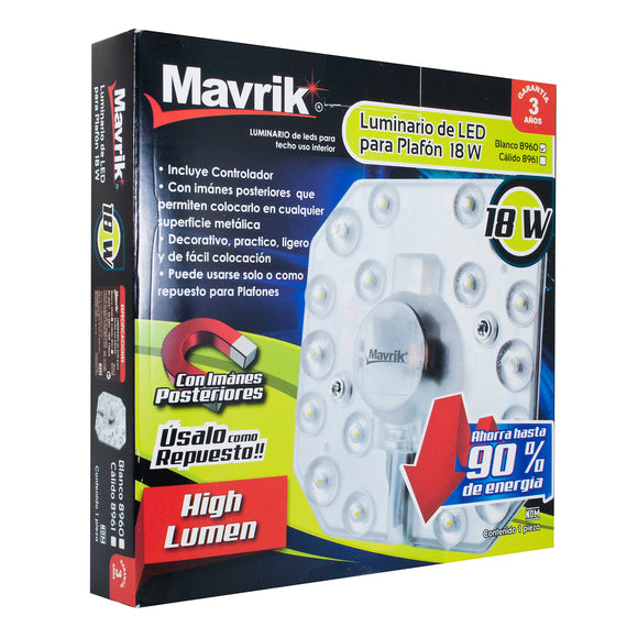Repuesto 18w Cuadrado P/Plafon