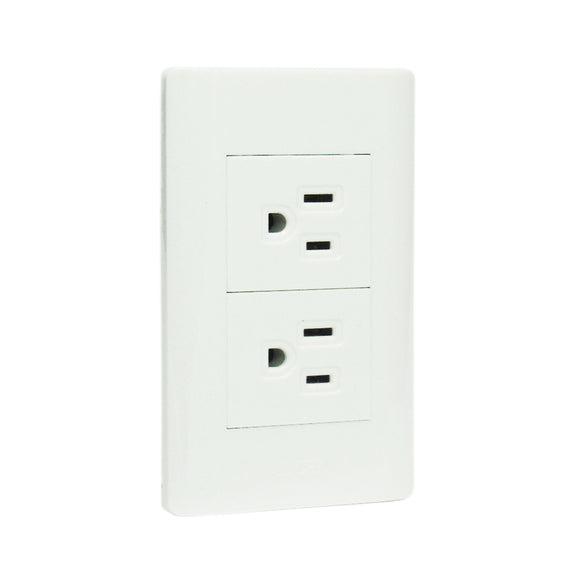 Placa Contacto Duplex Blanco