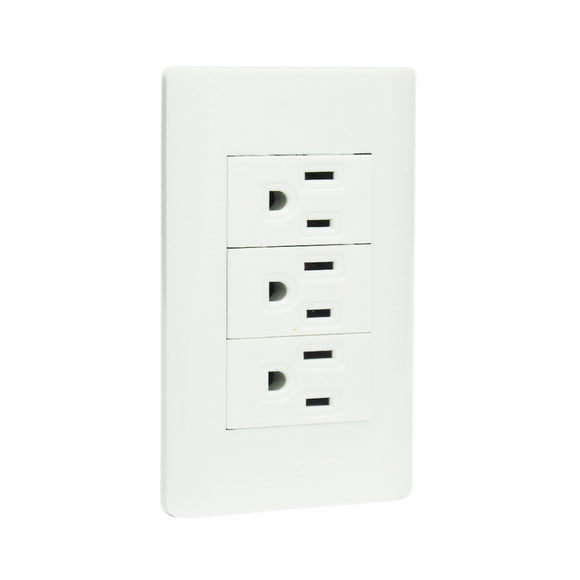 Placa 3 Contactos Blanco