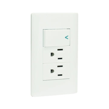 Placa 2 Contactos 1 Apagador Blanca