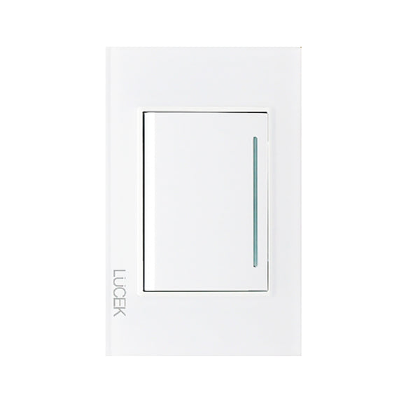 Placa Apagador Sencillo Cristal Blanco Blanco