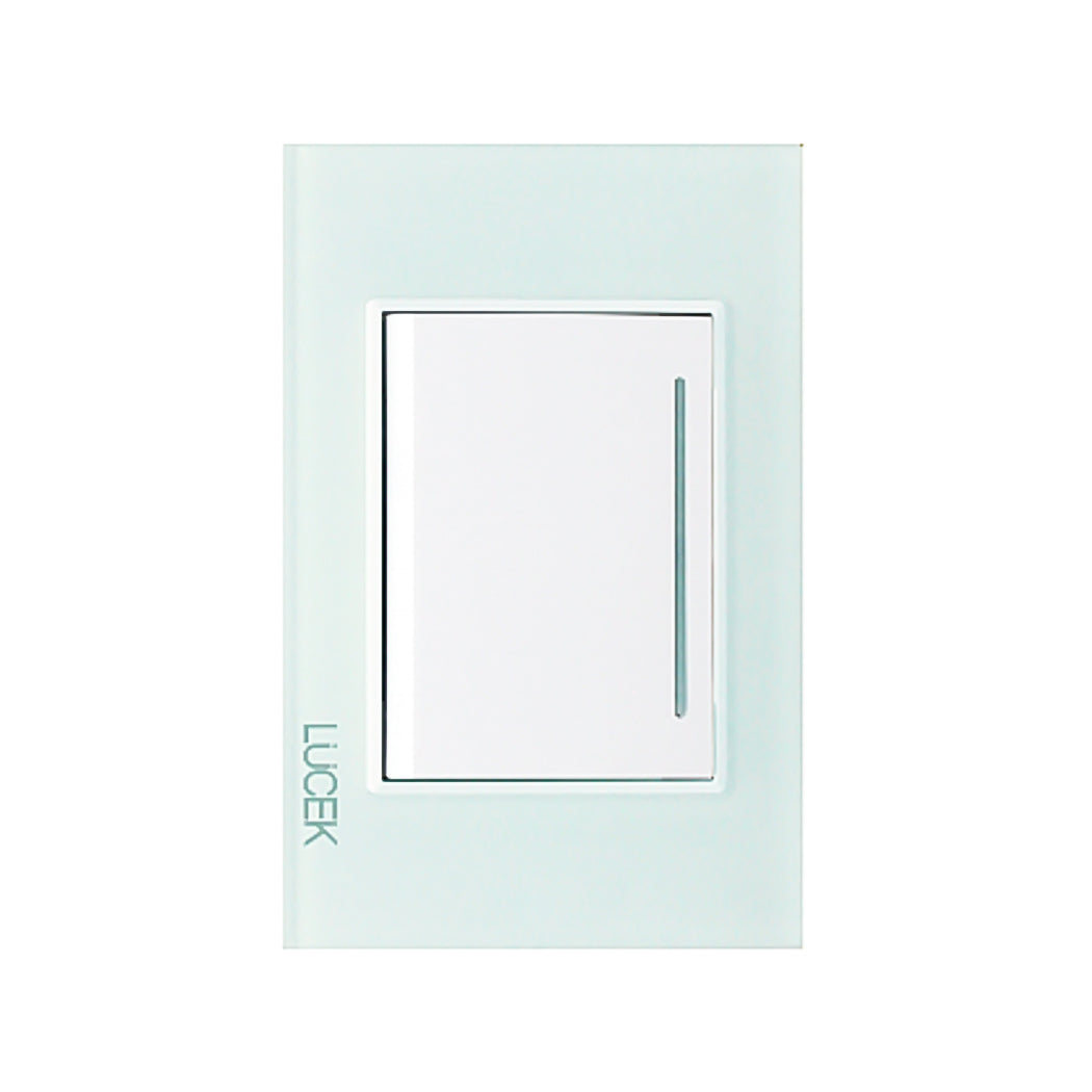 Placa Apagador Sencillo Cristal Cristal Aqua