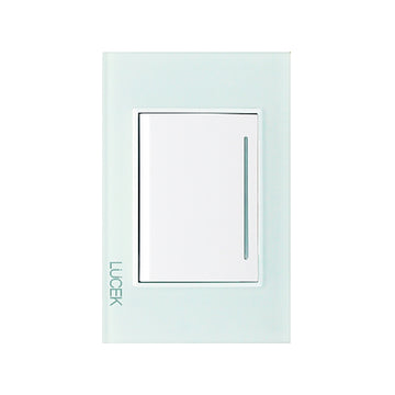 Placa Apagador Sencillo Cristal Cristal Aqua
