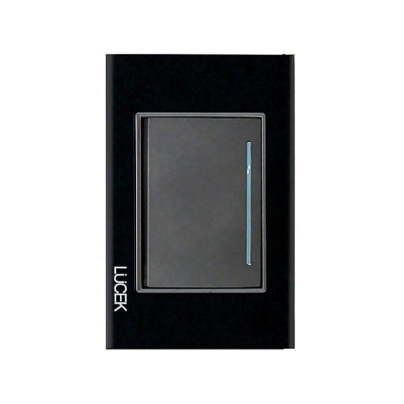 Placa Apagador Sencillo  Crysta Negro