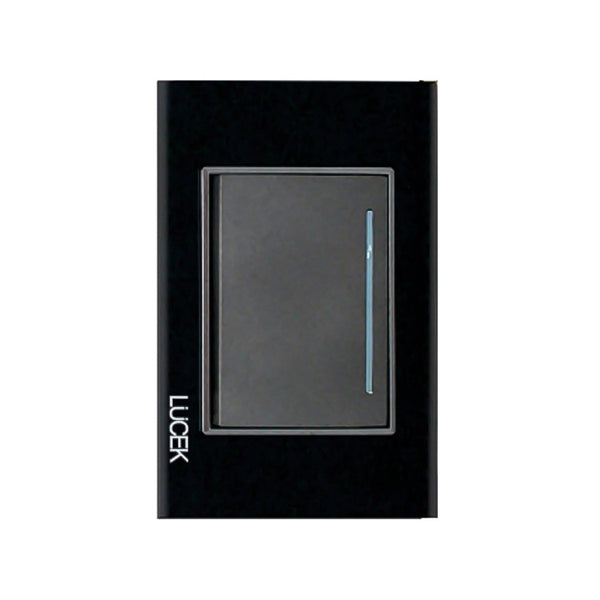 Placa Apagador Sencillo  Crysta Negro