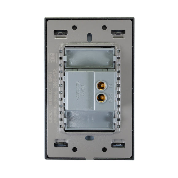 Placa 1 Apagador Sencillo Negro Colors