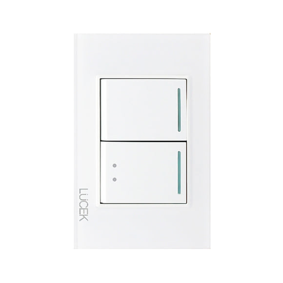 Placa Apagador Sencillo Apagador Escalera Cristal Blanco Blanco