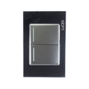 Placa 2 Apagadores Sencillos Negro Espejo-1