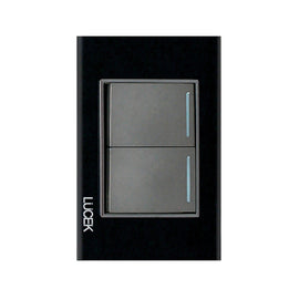 Placa 2 Apagadores Sencillos  Cristal Negro