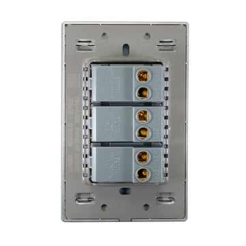 Placa 3 Apagadores Sencillos Negro Espejo - 0