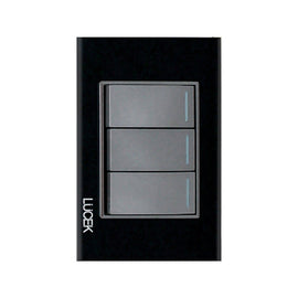 Placa 3 Apagadores Sencillos Cristal Negro