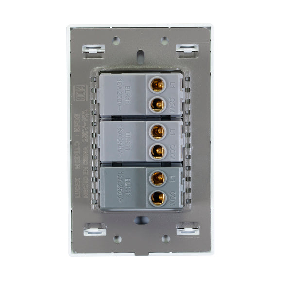 Placa 3 Apagadores Sencillos Blanco Colors