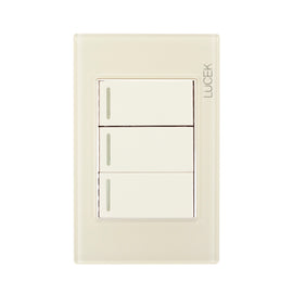 Placa 3 Apagadores Sencillos Hueso Colors