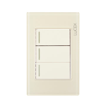 Placa 3 Apagadores Sencillos Hueso Colors