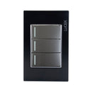 Placa 3 Apagadores Sencillos Negro Colors-1