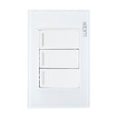 Placa 2 Apagadores Sencillos 1 Apagador Escalera Blanco Colors-1