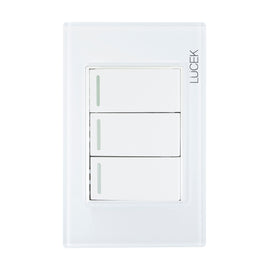 Placa 2 Apagadores Sencillos 1 Apagador Escalera Blanco Colors