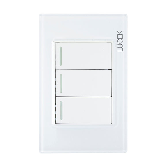 Placa 2 Apagadores Sencillos 1 Apagador Escalera Blanco Colors