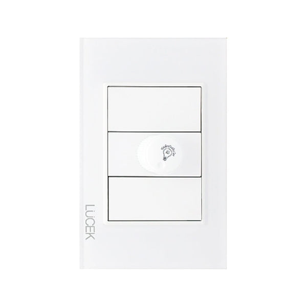 Placa con Dimmer Cristal Blanco Blanco