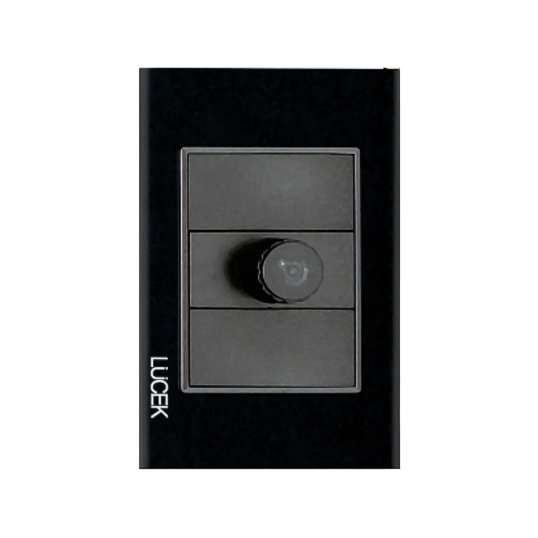 Placa con Dimmer Cristal Cristal Negro