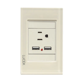 Placa 1 Contacto 2 USB Hueso Colors