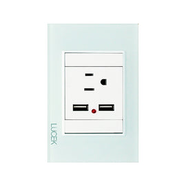 Placa 1 Contacto 2 USB Cristal Aqua