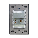 Placa 1 Contacto 2 USB Espejo Negro-2