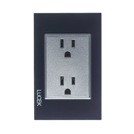 Placa Contacto Duplex Negro Colors